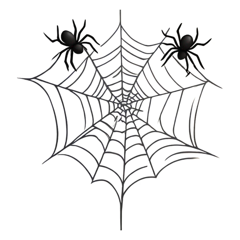 Spider webs with a few spiders on it, in a wall corner, goth looking sticker