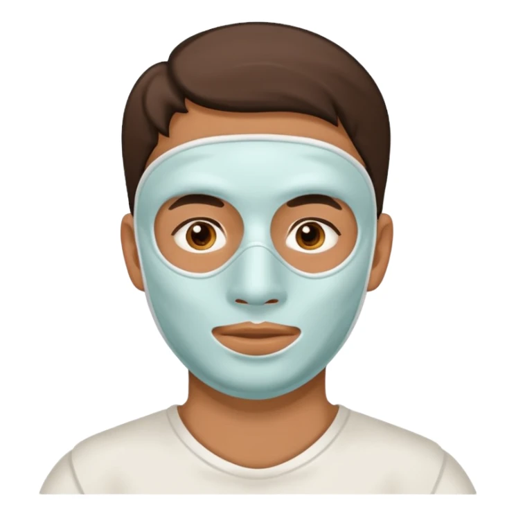 man with white clay face mask sticker