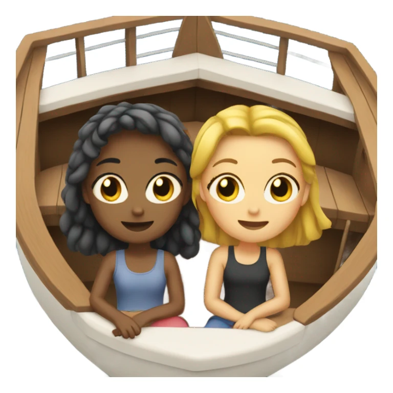 two girls on a boat sticker