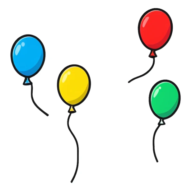 celebration poster with balloons sticker