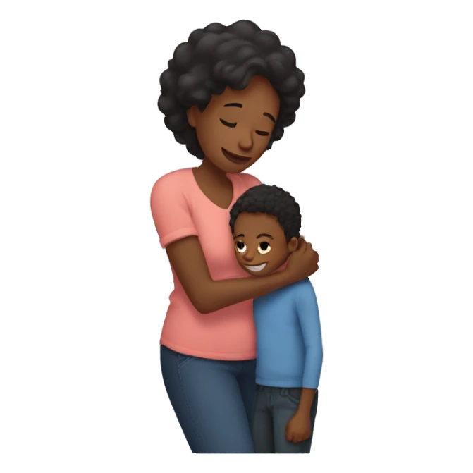A mom hugging her son sticker