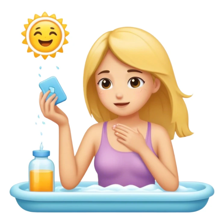a girl doing self-care routine sticker