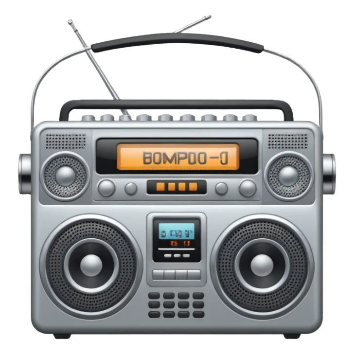 boombox radio silver sticker