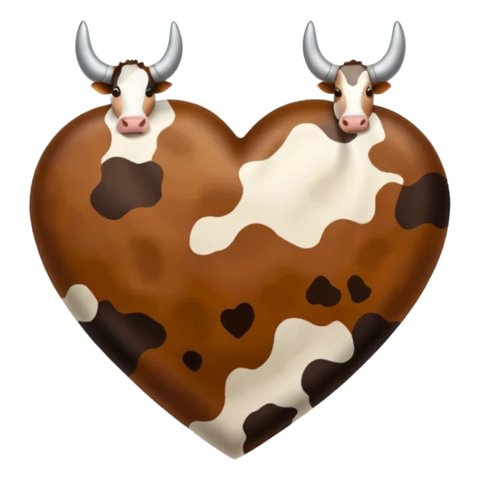 Cow print brown  heart sticker