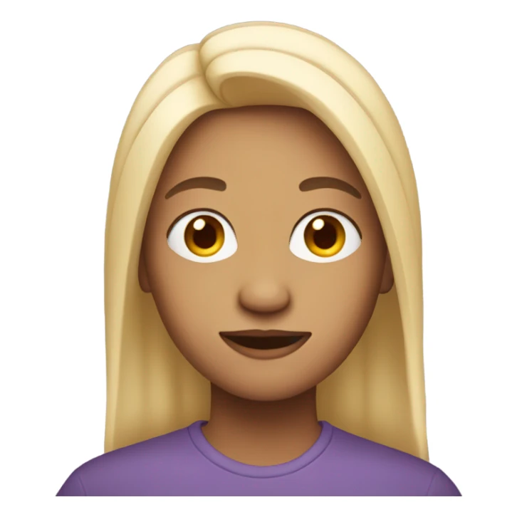 person with a middle part sticker