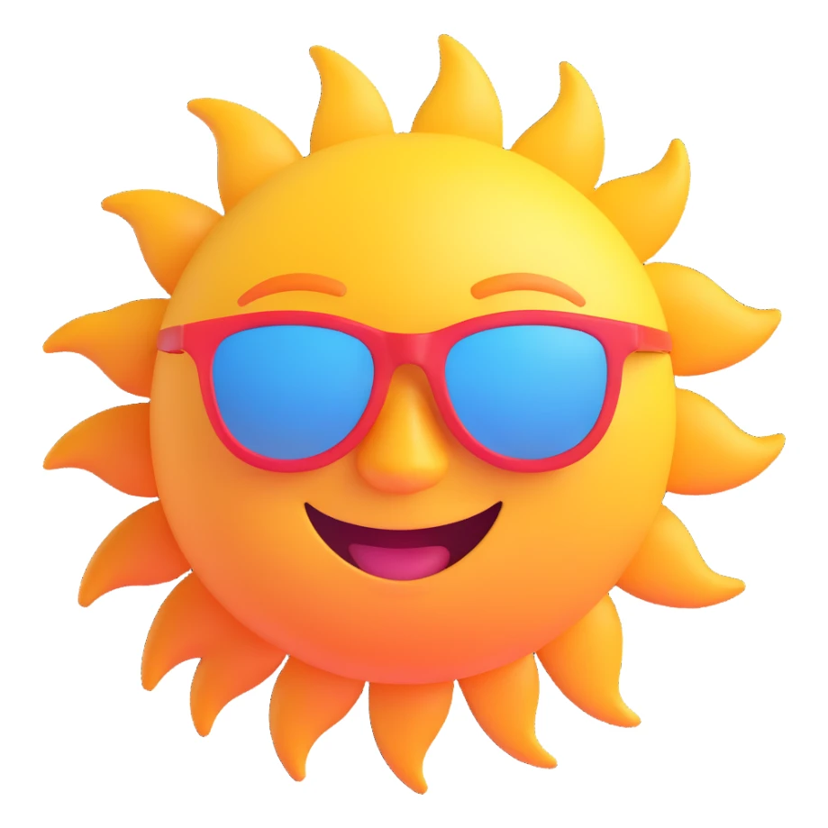 a smiling sun with sunglasses sticker