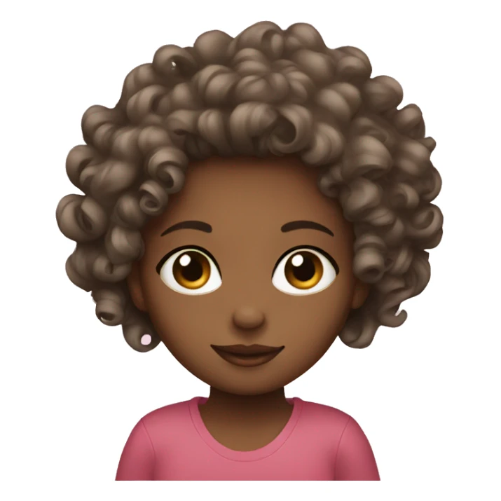 girl curly designer graphic sticker