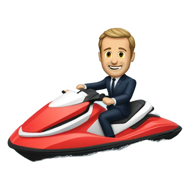 Macron qui fait du jet ski  sticker