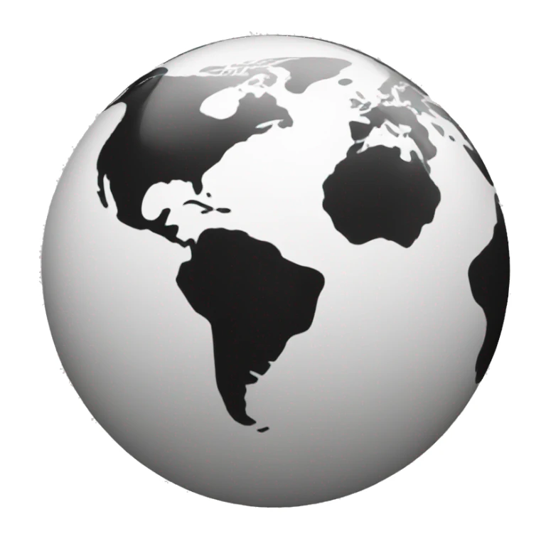 black and white globe sticker
