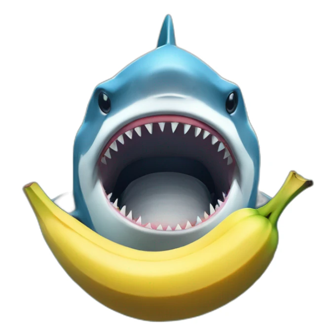 un requin qui mange un banane sticker