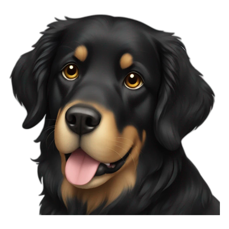 full black golden retriever sticker