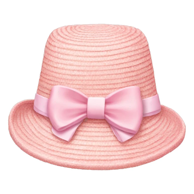 pastel pink straw hat with bow sticker