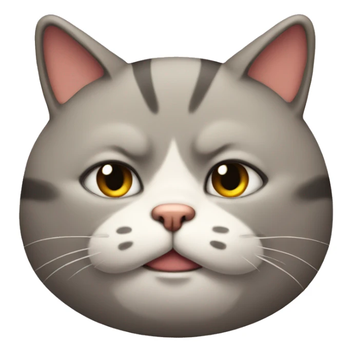 fat cat with smirk sticker