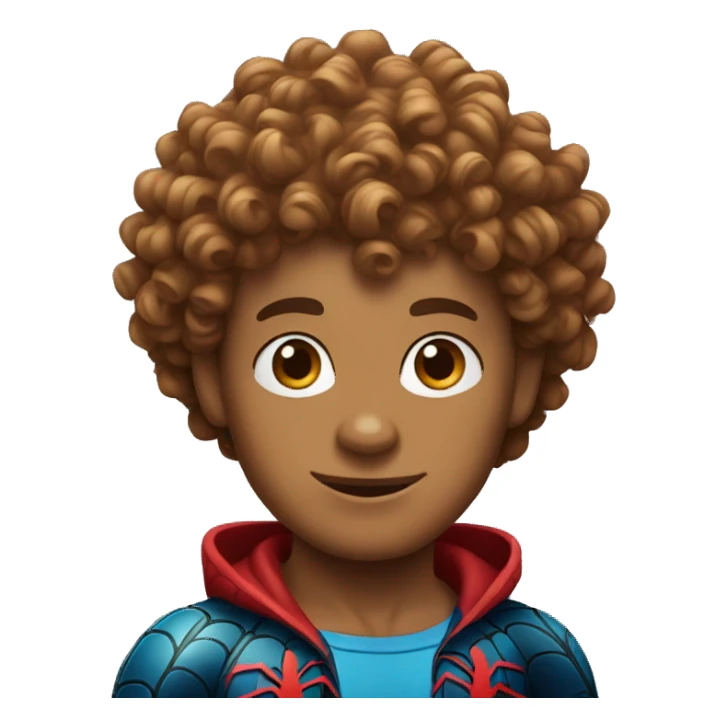 spiderman with curly hairs sticker