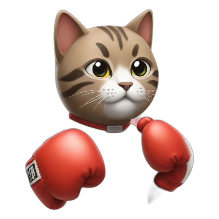 cat with boxing gloves sticker