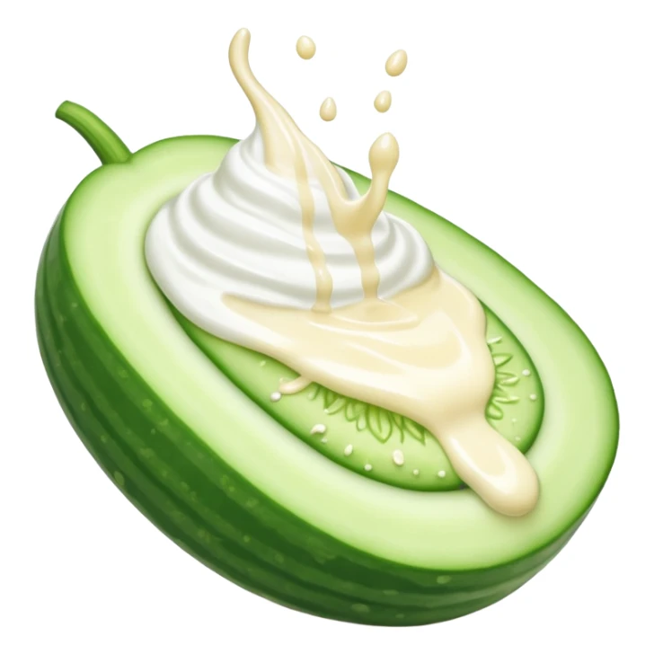 Cucumber covered in vanilla yogurt sticker