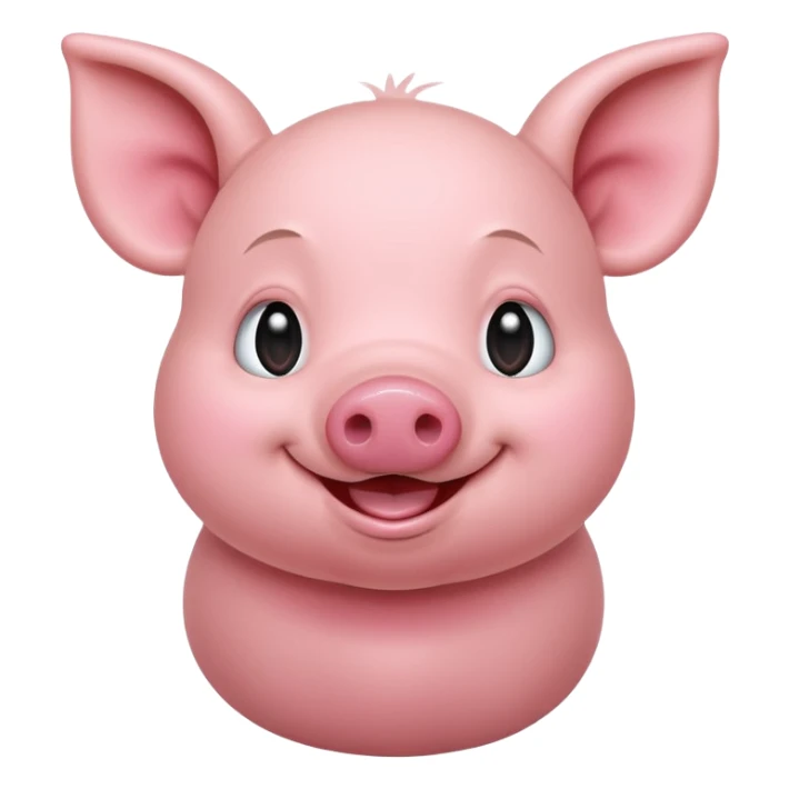 Smiling Piglet – standing with round cheeks and happy face sticker