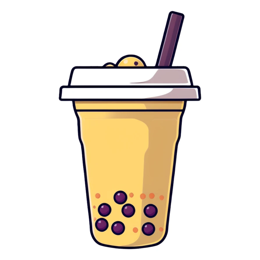 Bubble tea with tapioca pearls sticker