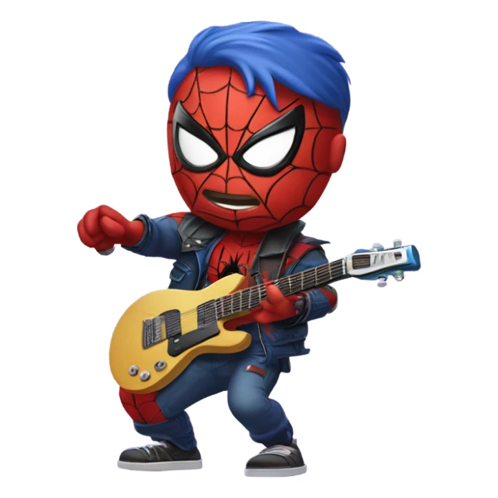 Spider-man playing electro guitar, Iroquois, punk sticker