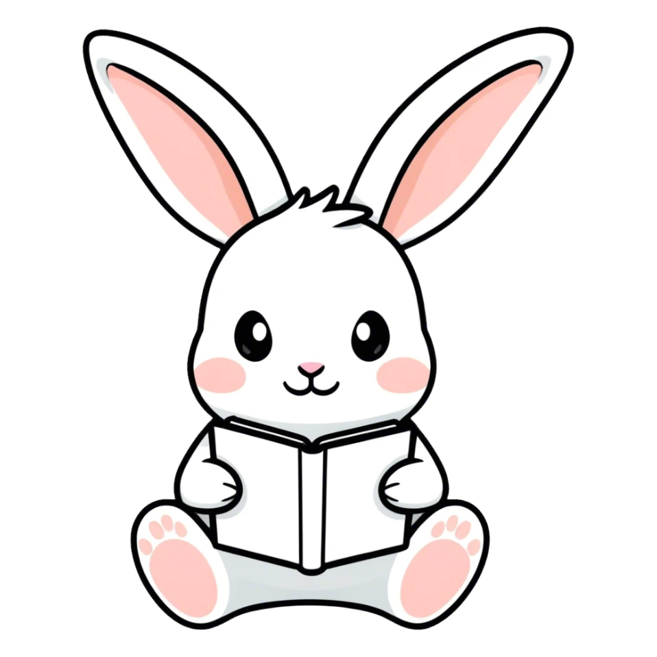 Cute Bunny on iPad sticker
