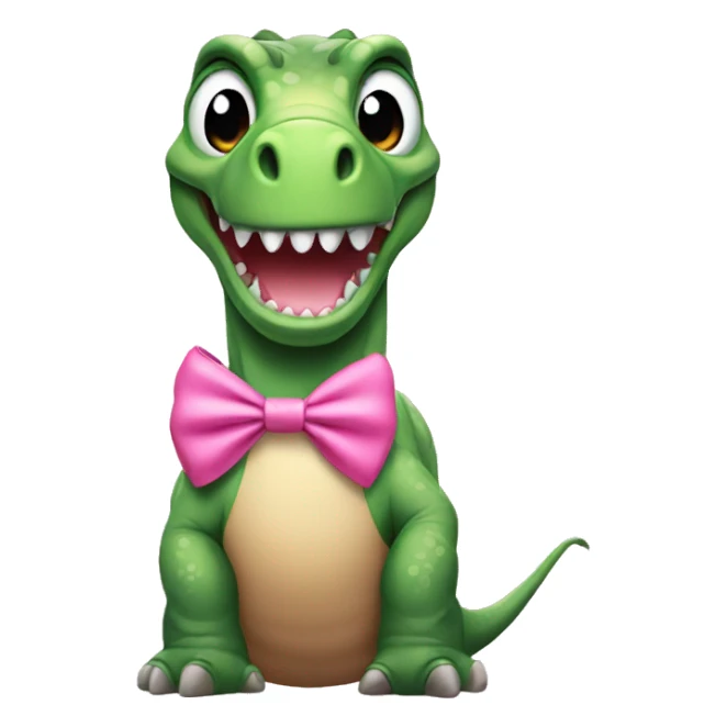 dinosaur wearing a pink bow sticker