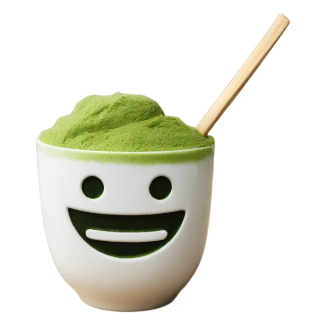 matcha in a handmade cup sticker