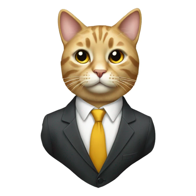 realistic cat wearing a suit sticker