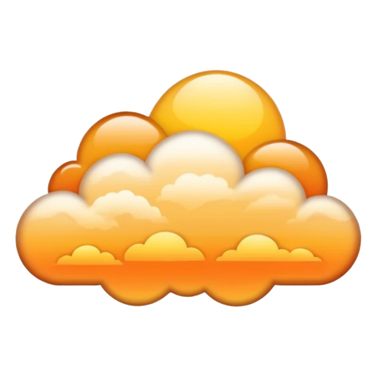 A golden sunset cloud with warm gradient tones. sticker