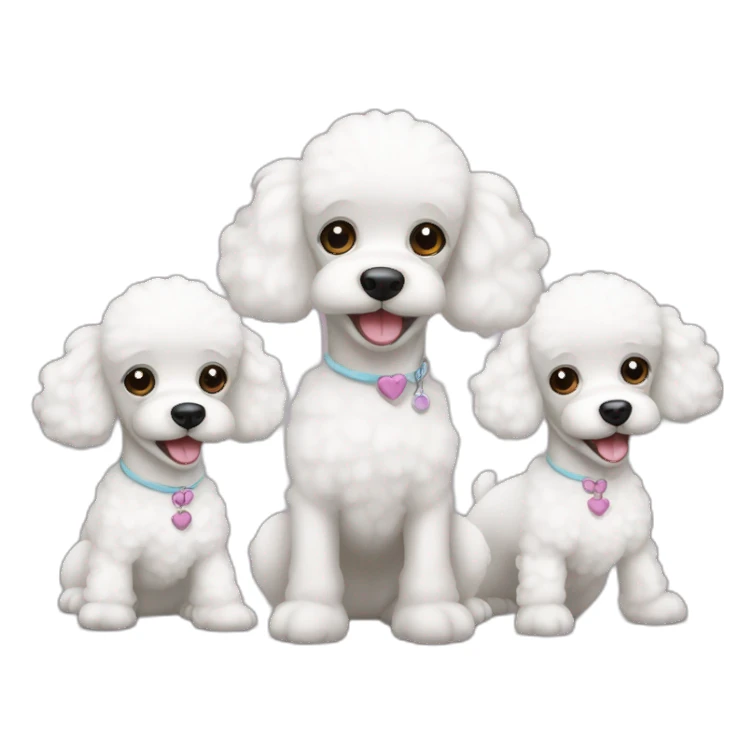 three-white-toy-poodles sticker