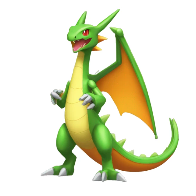 Metallic medabot-Flygon-Charizard full body sticker
