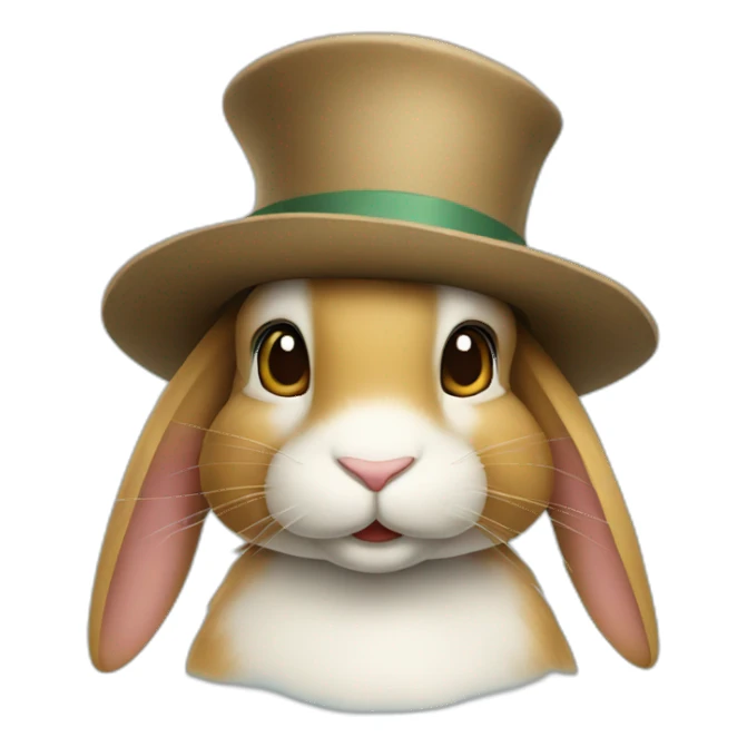 Lapin avec un chapeau sticker