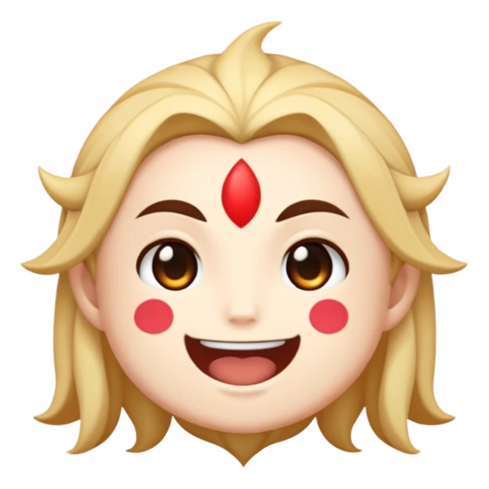 Paimon from Genshin Impact, emoji style, happy expression sticker