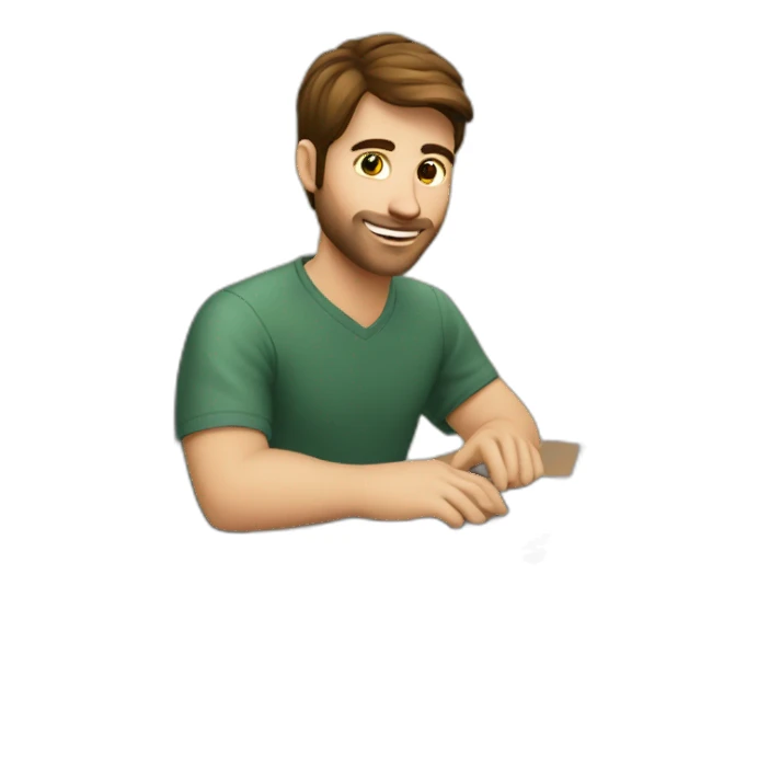 Handsome-programmer-man-with-brown-hair-working-with-macbook sticker