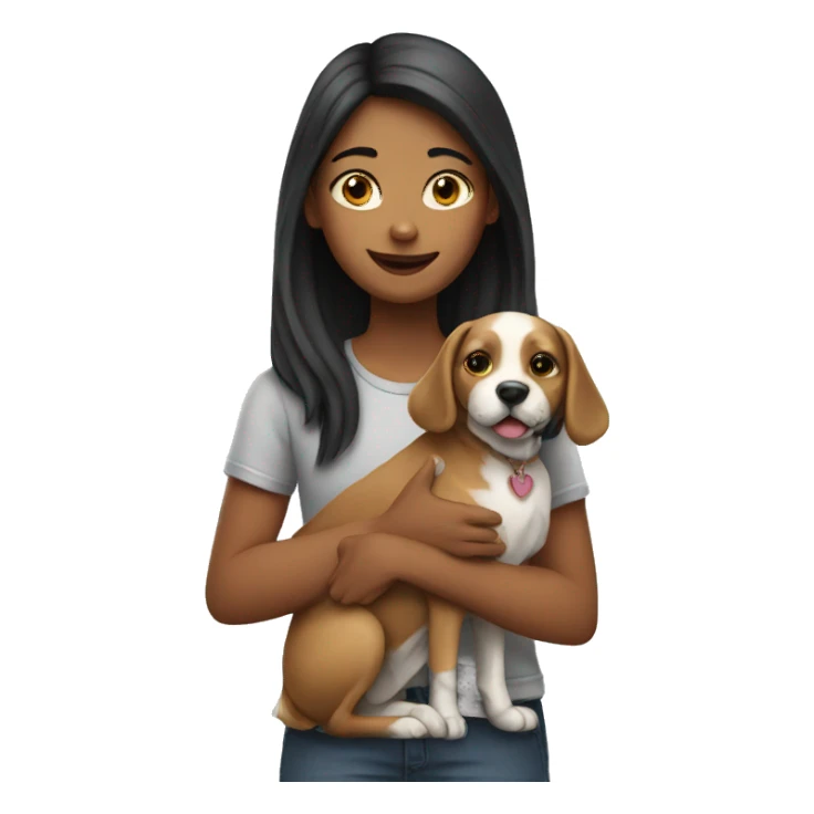 Girl bring a dog  sticker