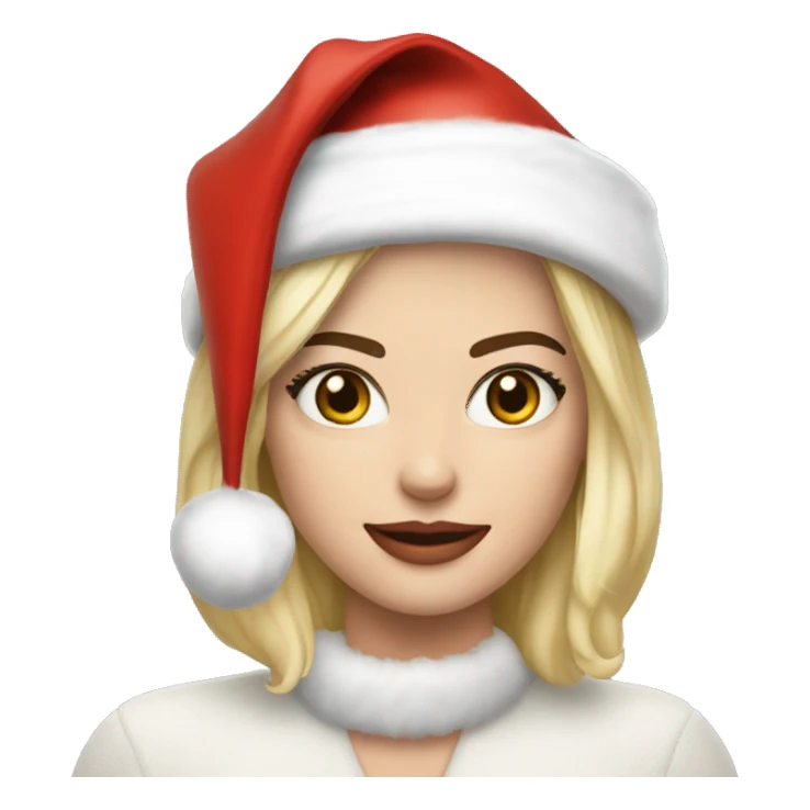 margot robbie with santa hat sticker