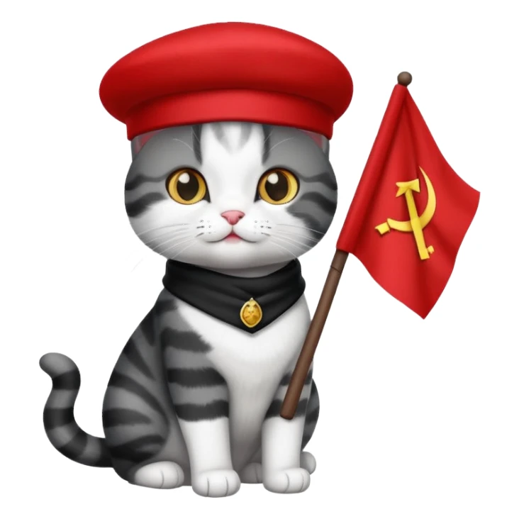 un chat qui est communiste sticker