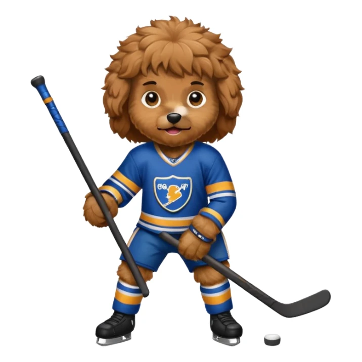 cavapoo playing hockey sticker