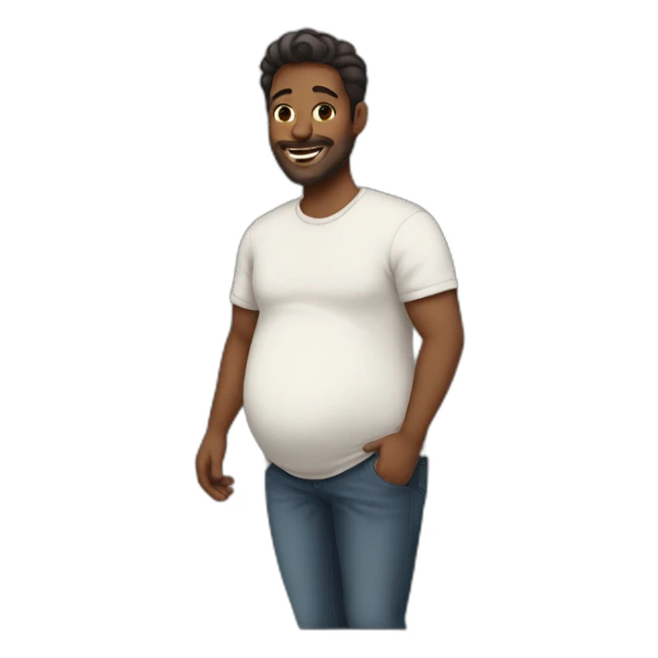 pregnant man waist-high sticker