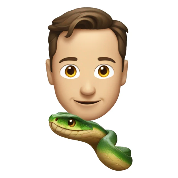 Snake with Elon musk face sticker
