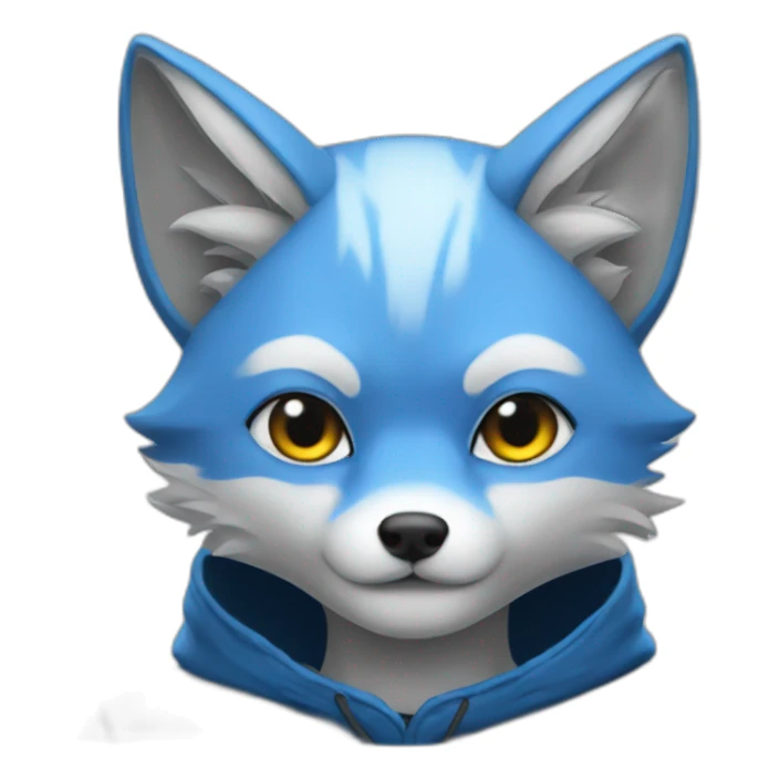 blue hood kitsune sticker