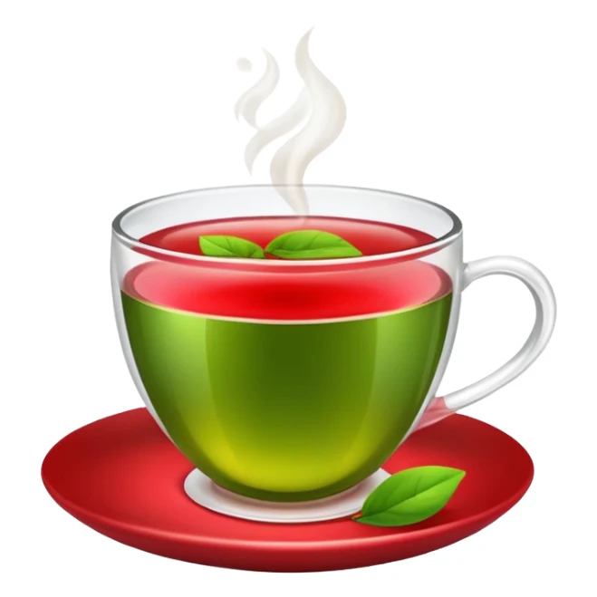 Berry green tea in a steaming cup sticker