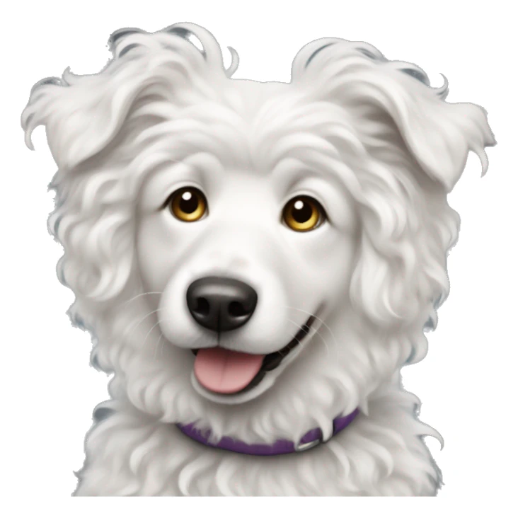 white curly haired dog small sticker