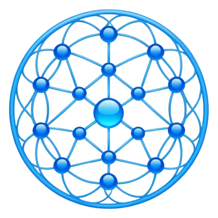 blue network in a circle sticker