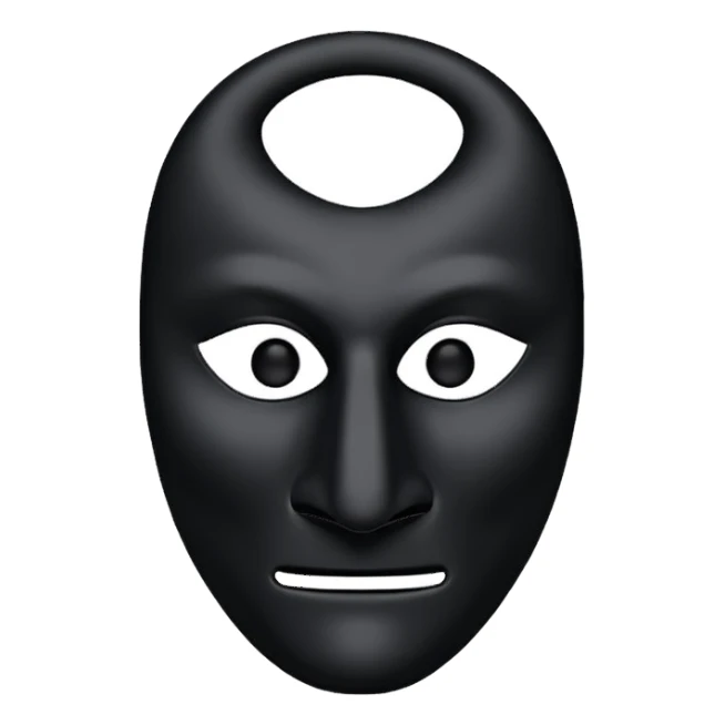 black mask with big nose sticker