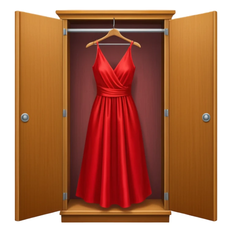 open wardrobe with dress hanging inside sticker