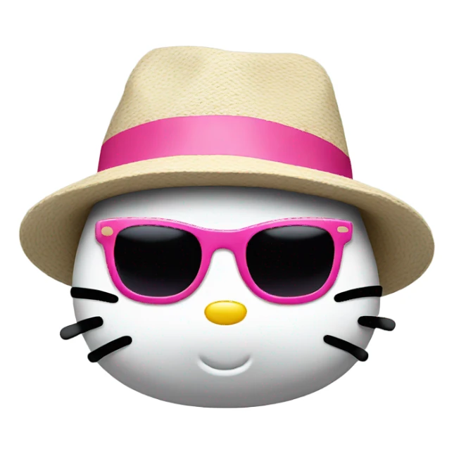 Hello kitty whit sunglasses and hat  sticker