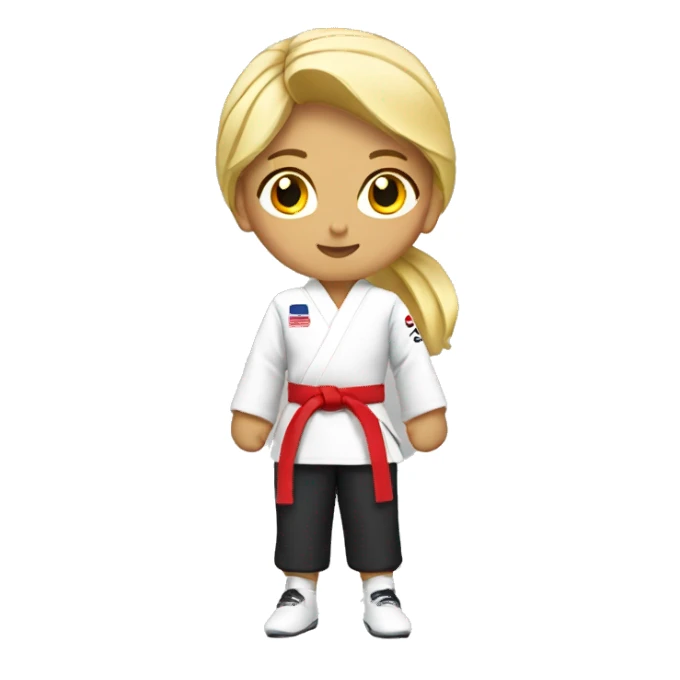 niña taekwondo blonde sticker