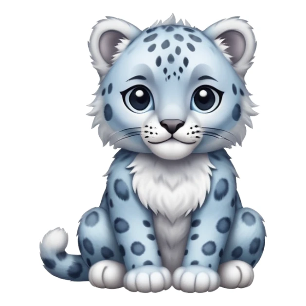 a pastel blue snow leopard sticker