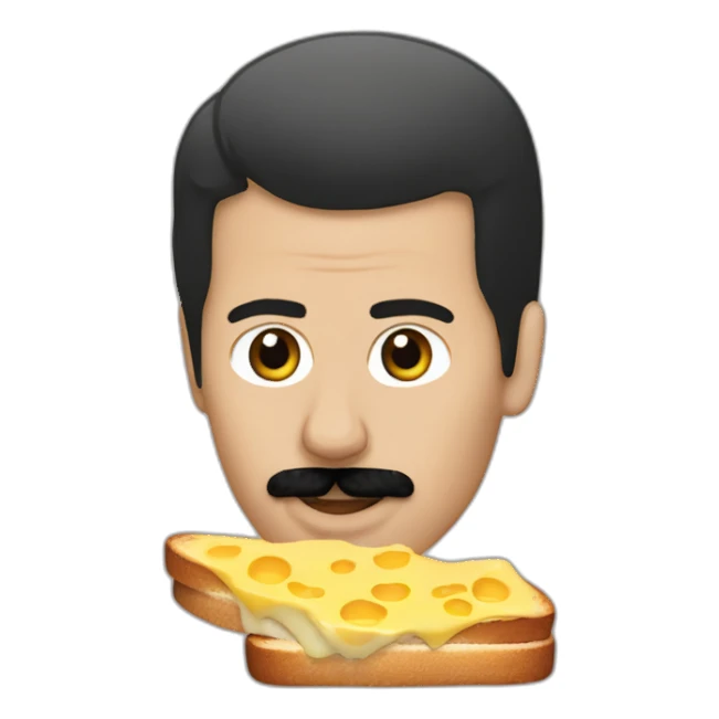 freddie-mercury-with-cheese-on-toast sticker