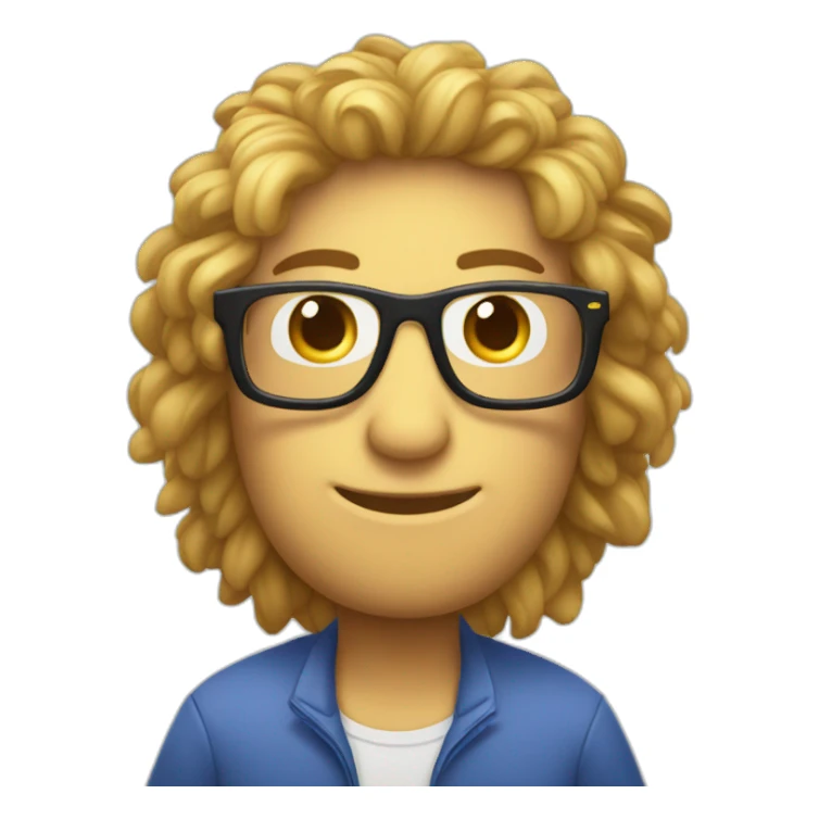 Pato blanco con pelo rubios con lentes sticker